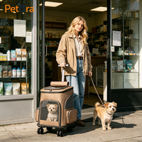 Poignée télescopique rotative Petora 360 °   Sac de transport multi-poches pour chiens et chats, idéal pour les fournitures pour animaux, les voyages en plein air et le shopping