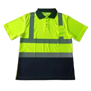 Reflective polo shirt construction night summer breathable bird's eye cloth short-sleeved reflective clothing