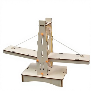 Modèle de pont suspendu en bois T-M149, projet scientifique DIY, jouet pour bébés de 0 à 3 mois, petite invention artisanale, expérience de levage - Product Image 1