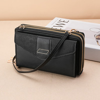 Dompet wanita dompet risleting lapisan ganda Multi kartu grosir