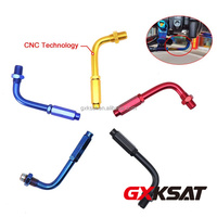GXKSAT Connecteur de réglage universel en aluminium CNC pour coudière filetée de câble d'accélérateur à 90 degrés M10, compatible avec les motos tout-terrain HND YMH KWS KTM
