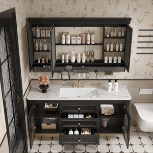 <span class=keywords><strong>Mueble</strong></span> <span class=keywords><strong>de</strong></span> <span class=keywords><strong>Baño</strong></span> Flotante con Lavabo Individual <span class=keywords><strong>de</strong></span> 36-92 Pulgadas, Madera Sólida, Espejo LED Inteligente con Desempañador, Diseño Moderno Francés, <span class=keywords><strong>para</strong></span> Hotel o Villa, 5 Años <span class=keywords><strong>de</strong></span> Garantía - Product Image 5