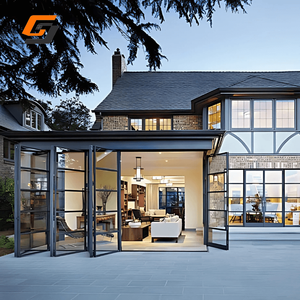 GS Luxury Aluminum Frame Double Tempered Glass Folding Door Large Span Patio Accordion Bi Folding Doors - Product Image 4