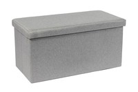 Chaise pouf pliable en lin Bailey pour rangement de chaussures pour meubles de salon/chambre à coucher