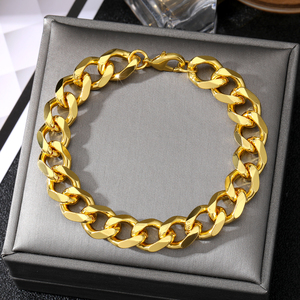 Bracelet chaîne cubaine plaqué or 18 carats style hip-hop 2026 – Vente en gros - Product Image 2