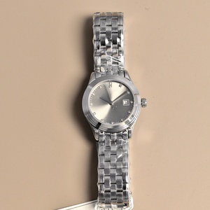 Montre à quartz pour femme avec cadran noir rond, index en diamant, bracelet en acier inoxydable, montre-bracelet avec date Longinesing - Product Image 2