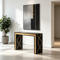 Table d'entrée de luxe en bois massif, style designer moderne, table d'appoint pour canapé, table décorative pour hall d'entrée de villa/maison de luxe