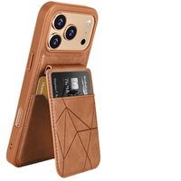Étui de luxe en cuir PU pour iPhone 12 13 14 15 16 17 Pro Max avec porte-cartes, support pliable et protection antichoc