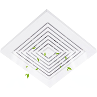 Grilles de climatisation de plafond carrées en plastique ABS Diffuseurs pour couvercle de ventilateur de salle de bain et couvercle de ventilateur d'extraction