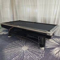 Meistverkaufter 8ft 9ft Professioneller Billardtisch aus Schiefer 9-Ball Amerikanischer Stil Massivholzbeine mit Ballrückführungssystem