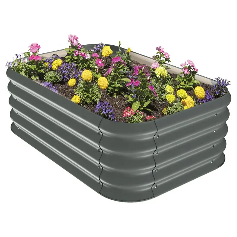 Custom Size And Color Garden Setup Galvanized Garden Boxes Outdoor Planter Box Metal Raised Garden Bed
