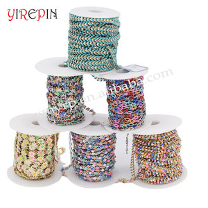 Catena personalizzata in ottone dorato con cuore colorato fiore di elefante a forma di farfalla Plane in smalto <span class=keywords><strong>perline</strong></span> per creare gioielli fai da te - Product Image 6