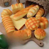 Jouet anti-stress en forme de pain à presser, à récupération lente, amusant et mignon pour filles, pour la décompression, répliques de nourriture douces et réalistes (pain, gâteau)