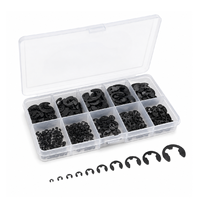 E-Type Circlip Snap Ring Kit 120PCS M1.5-M10 Stainless Steel External Retaining E-Clip Washers for Shaft Fixing