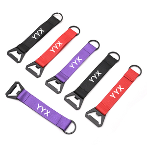 Tùy chỉnh dây buộc ngắn Móc Chìa Khóa thiết kế logo Nylon móc khóa với mở chai khóa - Product Image 2
