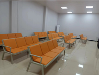 Fauteuil de bureau durable à structure métallique, chaise d'attente pour visiteurs, 2 chaises d'attente pour aéroport, hôpital, patient, infusion