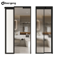 Porte pliante moderne en aluminium et verre, étanche, pour salle de bain, usage intérieur, gain de place, taille personnalisée