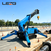 Mini-grue araignée diesel de 2 à 8 tonnes, grue araignée sur chenilles compacte pour les levages intérieurs de petite envergure