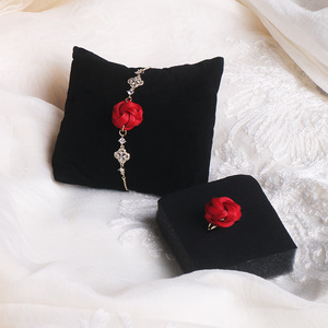 Korean Style Retro Bamboo Woven <b>Bracelet</b> Rose Flower Pattern Zinc Alloy Women's Jewelry Anji Origin Winter 2025 - Product Image 2