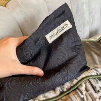 Tas Kosmetik Datar Berhias Bunga Katun, Ringan dan Portabel, Kantong Makeup untuk Perjalanan dengan Motif Bunga untuk Wanita, Penggunaan Sehari-hari