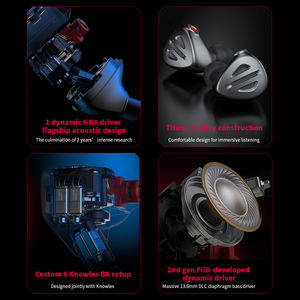 <span class=keywords><strong>FiiO</strong></span> FH9 MMCX Cable de plata de ley de alta pureza 2,5/3,5/4,4mm 3 enchufes Hi-Fi In-Ear HIFI Earbuds 1DD + 6BA Driver para <span class=keywords><strong>auriculares</strong></span> FH9 - Product Image 3