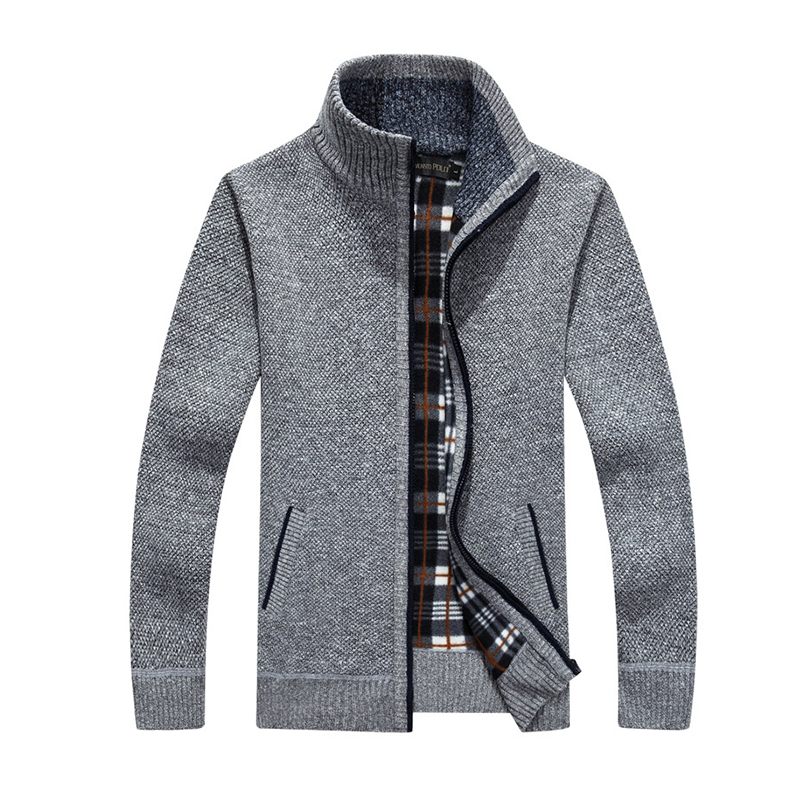 Men Jacquard Cardigan Sweater Knit Custom Logo Plain Knitting Pattern Zip Cardigan