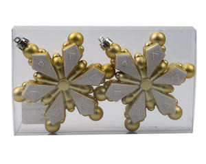 2PCS 9.5*2.3*9.5CM Ornements <span class=keywords><strong>de</strong></span> <span class=keywords><strong>Noël</strong></span> <span class=keywords><strong>Flocon</strong></span> <span class=keywords><strong>de</strong></span> neige Ornements <span class=keywords><strong>de</strong></span> sapin <span class=keywords><strong>de</strong></span> <span class=keywords><strong>Noël</strong></span> Pendentif Décoration <span class=keywords><strong>de</strong></span> maison suspendue - Product Image 2