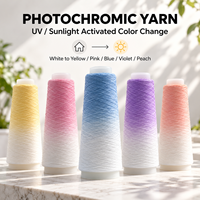 Fil chenille à changement de couleur réactif à la lumière, acrylique écologique pour la conception de vêtements tricotés, le tissage, les accessoires vestimentaires, la teinture personnalisée