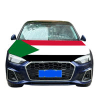 Vente en gros de couverture de capot de voiture en tissu de polyester durable de 120x150cm résistant à l'usure élégant avec impression numérique inspirée par le drapeau du Soudan
