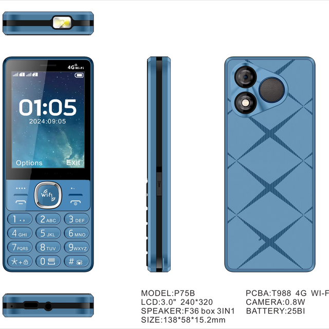 2.8 3.0 Inch Support Whatsapp Facebook Wholesale OEM Low End Keypad Mobile Phone 4g