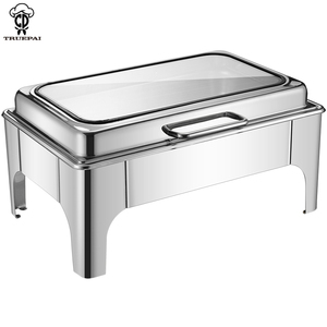 Suministros para Restaurantes, Recipiente para Calentar Comida, Calentador de Alimentos Rectangular Plateado de Acero Inoxidable, Capacidad de 9L, Combustible de Alcohol - Product Image 1
