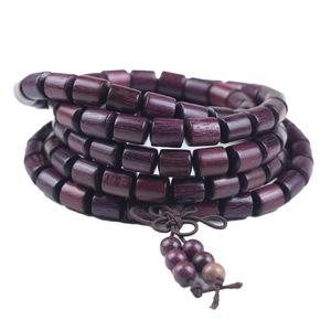 Pulsera de cuentas de palisandro de 108 cuentas, color violeta, estilo unisex para parejas, regalo de joyería budista - Product Image 5