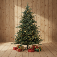 2026 Neues Design Luxuriöser Voll-PE&PVC Vorbeleuchteter Weihnachtsbaum Feiertagsdekoration LED 7ft PE Christbaum