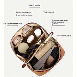 Bolsa de Maquillaje de Viaje de Cuero Genuino, Premium, Duradera, Portátil, de Gran Capacidad, con Cierre - Product Image 4