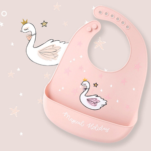 Baberos Ajustables de Silicona para Bebés y Niños Pequeños, Bonitos Baberos de Alimentación con Dibujos Animados, Impermeables, con Bolsillo - Product Image 1