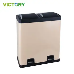 Recycling Garbage Can Multipurpose Foot Pedal Sorting Rubbish Bin With Lid