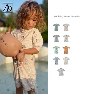 Aide Factory OEM/ODM Kids Bathing Suit Boys Girls Split Customized Swimming Suit Long Sleeves Swimwear 2 Pieces