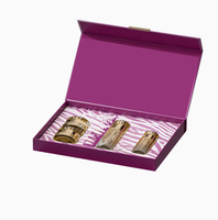 Individuelles Logo Magnetische Klappbare Karton-Parfümbox mit Matt-Laminierung Griff 3-50ml Größen Luxuriöse Kosmetikverpackung