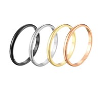 Bague minimaliste en acier inoxydable plaqué argent bande de dôme polie à la mode bague simple d'amitié pour femmes hommes Couple