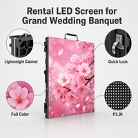 Pantalla LED de Alquiler para Interiores P3.91, Gabinete Ligero de Cierre Rápido, Pantalla LED a Todo Color para Grandes Banquetes de Boda