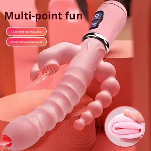 Vibrador de Conejo Recargable de Tres Puntas, Masturbador Erótico para Adultos, Producto de Sexo Seguro para Mujeres - Product Image 2
