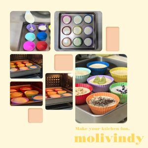Tốt nhất bán Cổ Phiếu nhà máy tái sử dụng tiêu chuẩn đầy màu sắc Silicone Baking cup muffin và Cupcake Silicone Baking Silicone khuôn bánh - Product Image 4