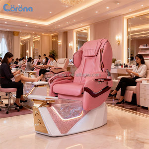 Professioneller Ergonomischer Pedikürstuhl für Salons mit Massagefunktion, Rosa - Product Image 3