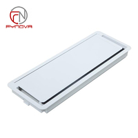Boîte de gestion de câbles encastrée pour bureau avec brosse de protection, 3 passe-câbles, couvercle rabattable, pour table de réunion de bureau