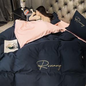 High-End Studentenslaapzaal Dekbed Set Gewassen Watten Vulling Waterbestendig 300tc Draad Telling Val Kwaliteit Beddengoed - Product Image 5