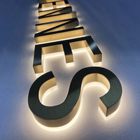 Enseigne lumineuse personnalisée en acrylique et métal avec lettres rétroéclairées par LED, lettres en relief éclairées par LED pour intérieur