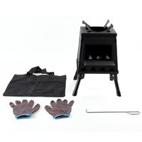 Table d'appoint carrée robuste en fer avec découpes pour brûleurs, pieds trépieds, idéale pour restaurants, poker inclus, portable pour camping en extérieur