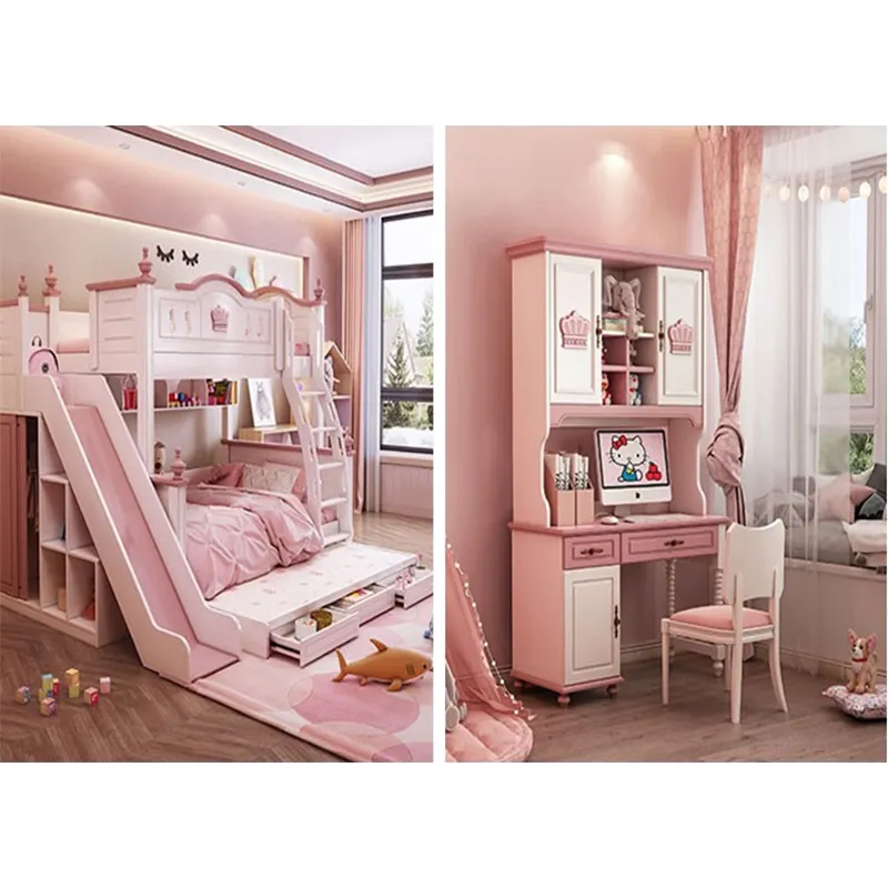 Balom Customized melamine board pink wardrobe 1 set bedroom wardrobes wooden furniture kids wardrobe clothes organiser