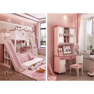 Balom Customized Melamine Board Pink Wardrobe 1 Set Bedroom Wardrobes Wooden Furniture Kids Wardrobe Clothes Organiser