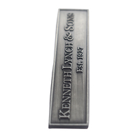 Étiquette en métal personnalisée de haute qualité en alliage de zinc avec logo cousu et colle au dos